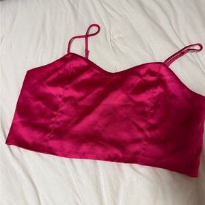 SNOW DAY SALE ❄️
 House of Harlow Fuchsia Satin Crop Top